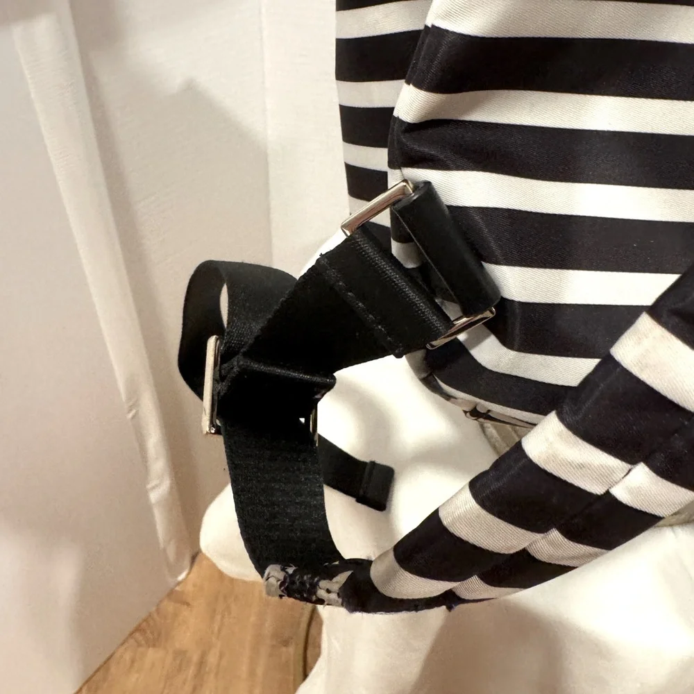 Kate Spade Black and white striped back pack